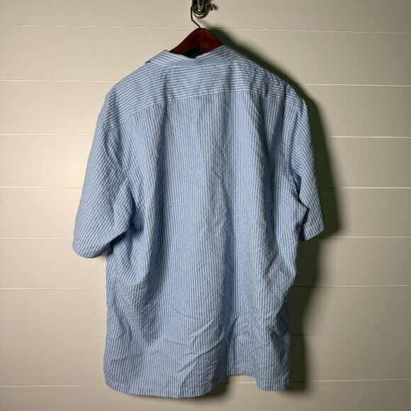 Bugatchi Uomo Short Sleeve Button Down Blue & White Check Sz XL - Picture 4 of 7